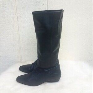 Nine west black leather boots size 5.5